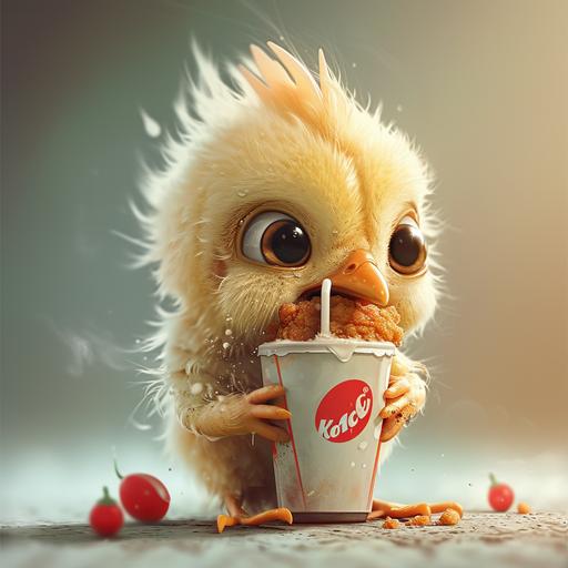 chicken, character, it eats kfc chicken wings and drinks fanta --v 6.0