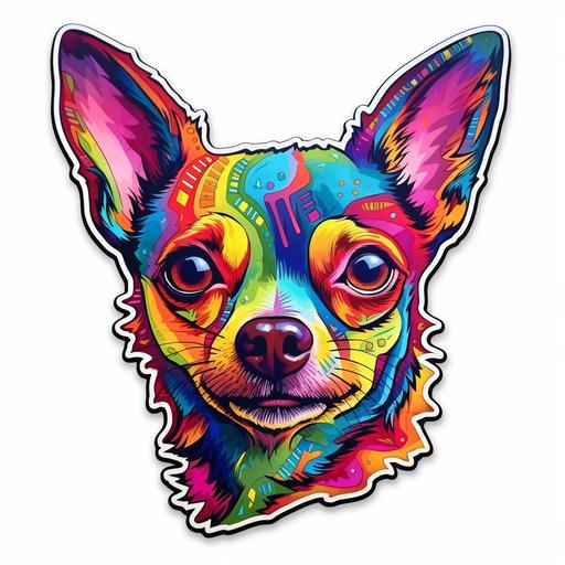 chihuhua dog sticker graffiti art vivid colors