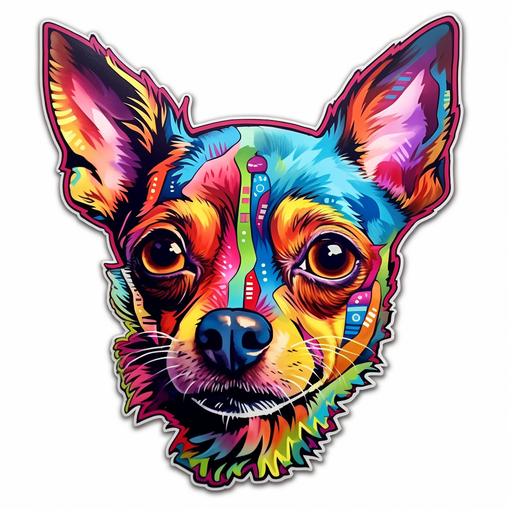chihuhua dog sticker graffiti art vivid colors