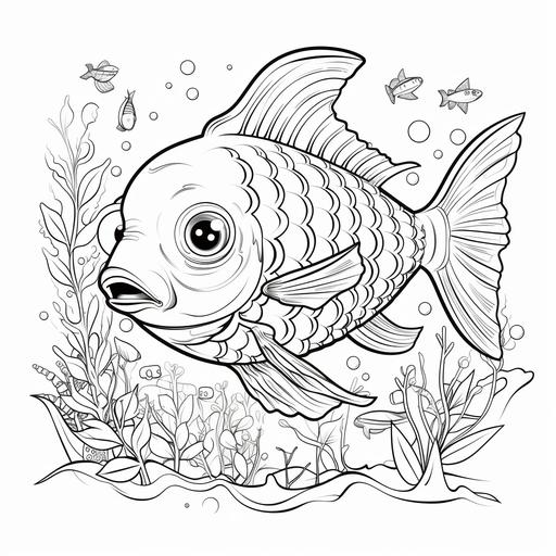 children coloring pages,X-ray tetra, cartoon style, thick lines, low detail, no color, no shading
