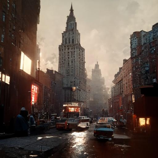 Gritty 1970’s movie set in New York City + main character male + photorealistic + atmospheric + ray tracing + hdr + ray tracing + 8k + cinematic