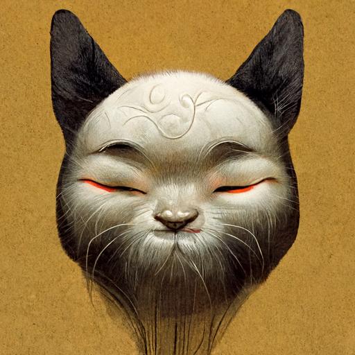 chinese faced cat wink
