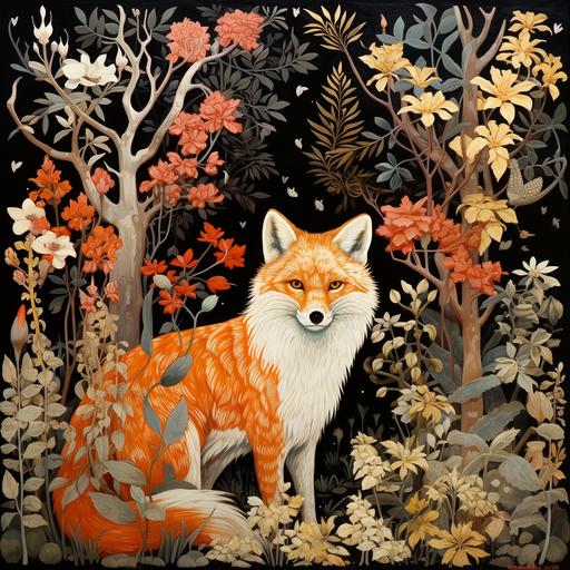 chinoiserie fox in forest print 19
