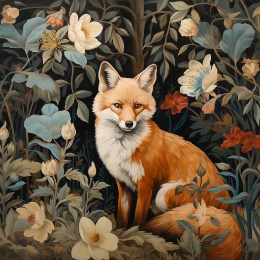 chinoiserie fox in forest print 19