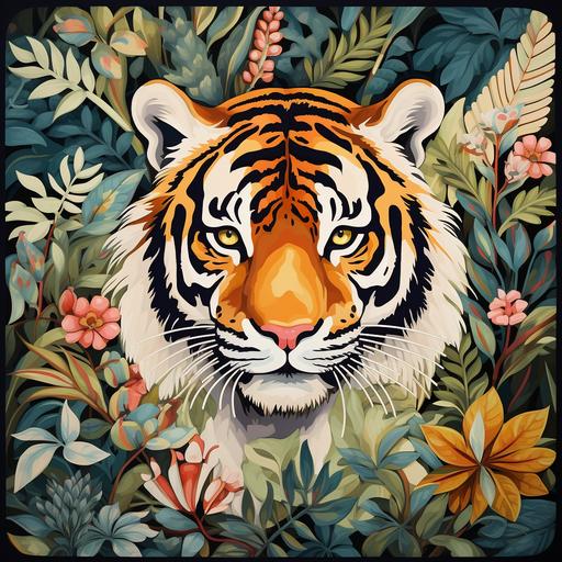 chinoiserie tiger jungle print