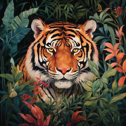 chinoiserie tiger jungle print