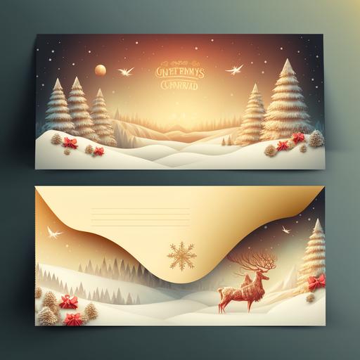 christmas Bonus envelope design landscape vector