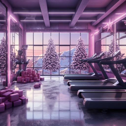 christmas pink purple gym background 5k image