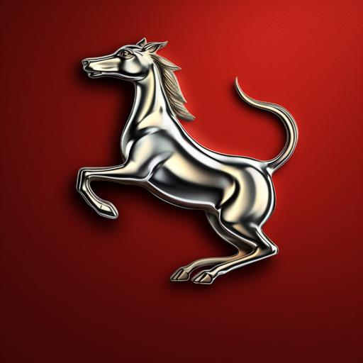 chrome rearing greyhound, ferrari logo