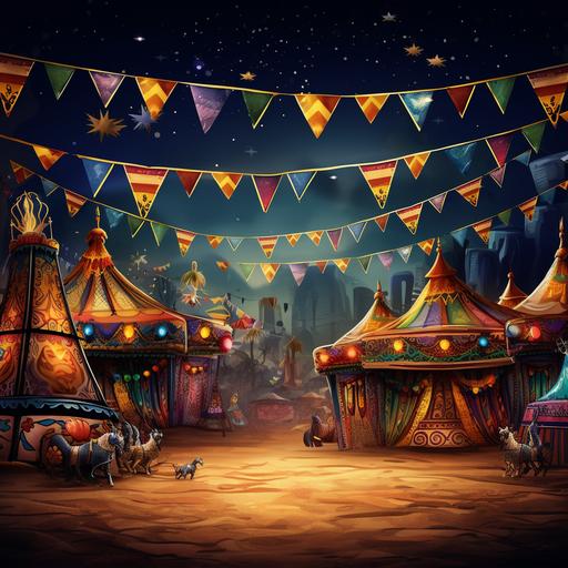 circus mexican fiesta banner background 5k image