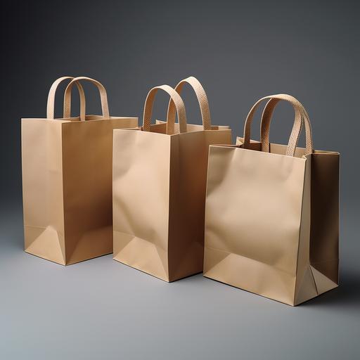 clean and photorealistic crafted paper bags