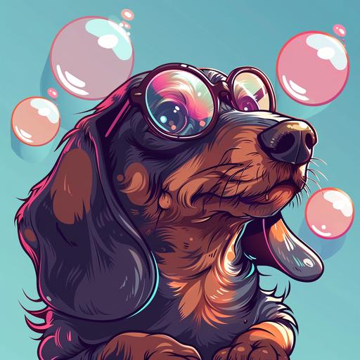 clean looking, ikon for youtube chanel, cartoon dachshund