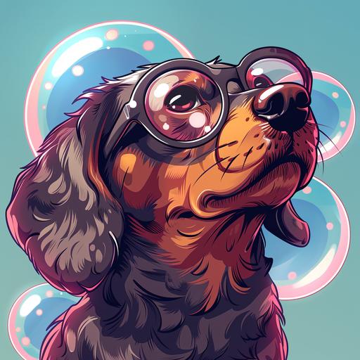 clean looking, ikon for youtube chanel, cartoon dachshund