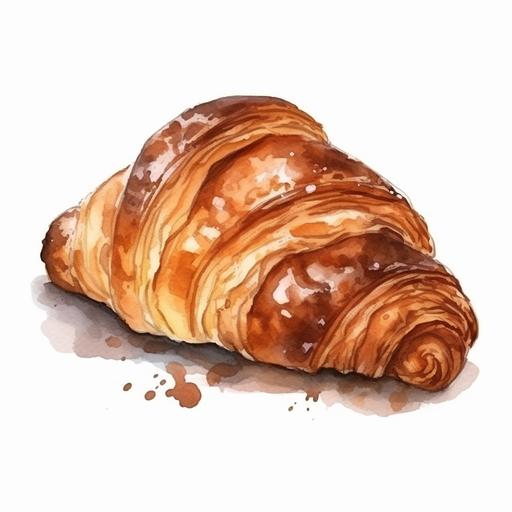 clipart croissant pastry very detail design watercolor vector realistic --v 5