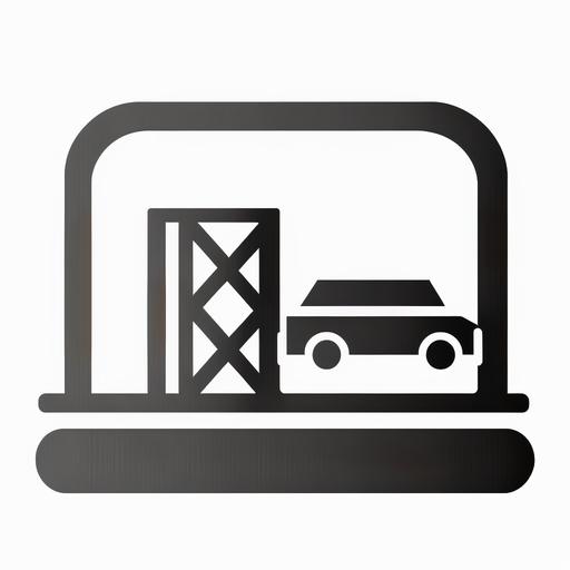 closed by barrier car parking simple svg icon white background