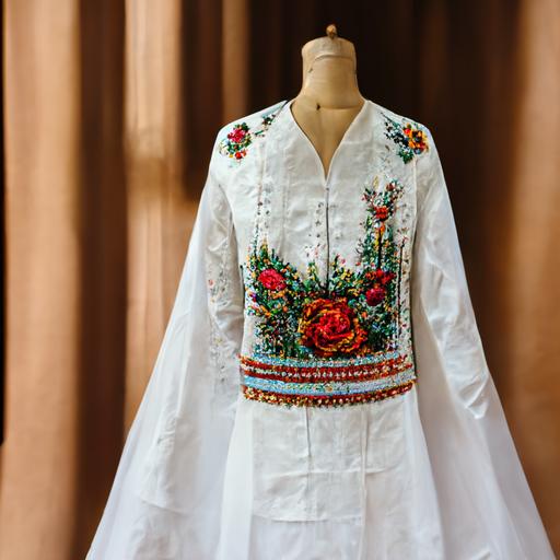 clothes, fashion, Ukrainian wedding dress, embroidered shirt, 4k