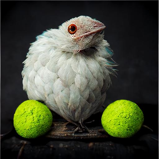 cockrel sitting on two tennis balls, white background, polaroid photograph, photo realistic, 4k,8k, unreal engine