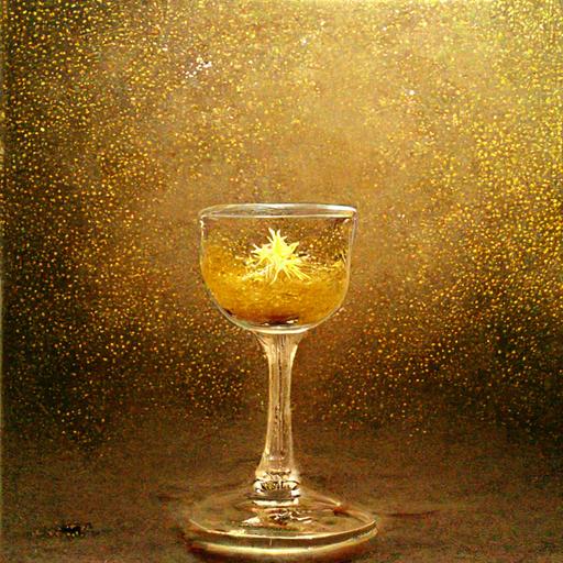 cocktail withe drink, gold ice,  glass, crystals, diamanté, noche, estrellas, polvo de oro,