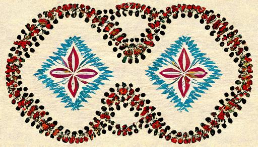 big diamond flowers and swirls native american pattern beaded muscogee illustration paper --ar 16:9