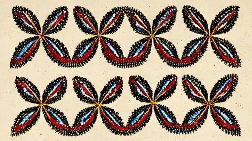 big diamond flowers and swirls native american pattern beaded muscogee illustration paper --ar 16:9