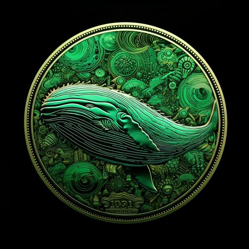 coin color green with whale