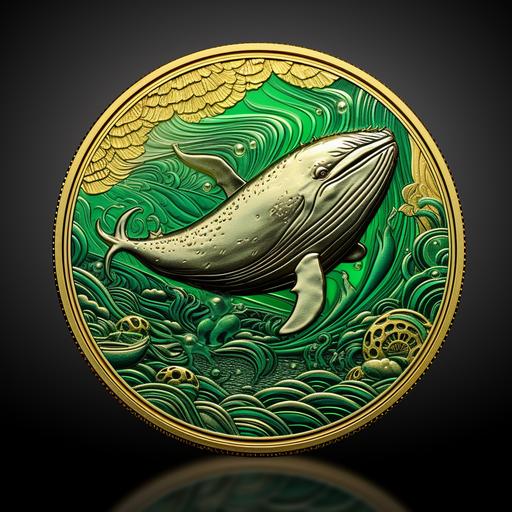 coin with color green whale