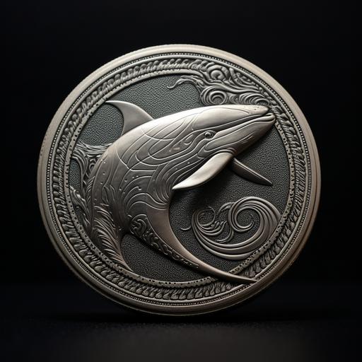 coin with silver whale