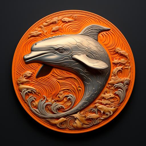 coins with color orange whale