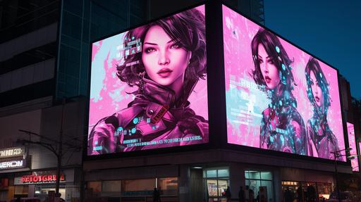 color photo of virtual billboards adding to the city's cyberpunk vibes, anime style by Josan Gonzalez The photo transports us into a cyberpunk world where virtual billboards reign supreme, infusing the city with a pulsating energy. Inspired by the incredible anime style of Josan Gonzalez, these billboards become an integral part of the urban landscape, contributing to the overall cyberpunk aesthetic. The virtual billboards, displayed in all their glory, cast a mesmerizing glow upon the city streets. Their vibrant colors and dynamic displays create a sense of constant motion and technological immersion. Each billboard showcases captivating visuals, ranging from advertisements to holographic scenes, capturing the essence of the cyberpunk realm. As we gaze at the photo, we witness the convergence of technology and artistry. The billboards interact seamlessly with the cityscape, casting vibrant reflections on the surrounding surfaces. This fusion of virtual and physical elements heightens the cyberpunk vibes, immersing us in a world where advanced technologies coexist with the urban landscape. The photo invites us to explore the limitless possibilities of a cyberpunk universe, where virtual billboards serve as gateways to an electrifying future. Under the anime-inspired style of Josan Gonzalez, the photo becomes a captivating visual representation of the cyberpunk genre. --c 10 --ar 16:9