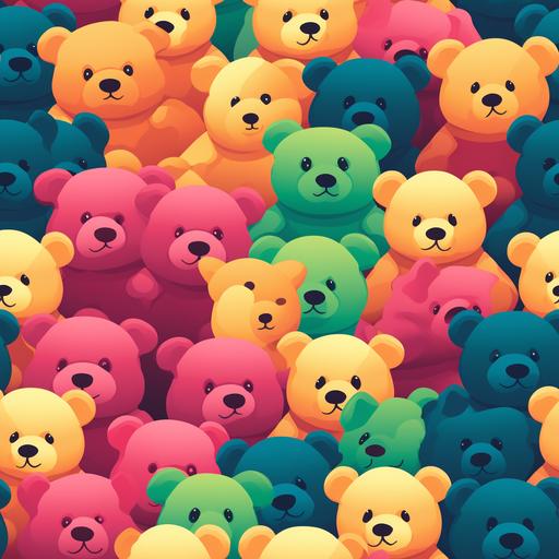 colorful teddy bears, wallpaper --tile