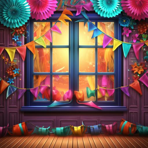 colorful window fiesta banner background 5k image