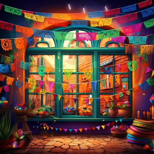 colorful window fiesta banner background 5k image