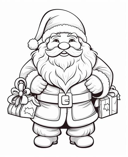 coloring page for children, black and white, ho ho ho merry christmas words, cartoon style, thick lines, low detail, no shading, outlines only --ar 9:11