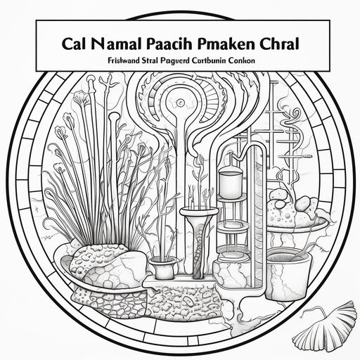 coloring page for high school biology, parts of a plant cell and animal cell