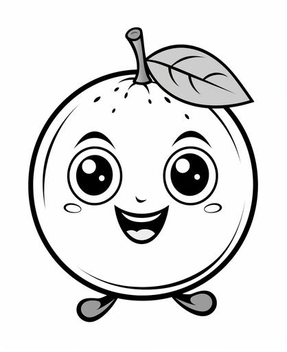 coloring page for kids, Lemon, cartoon style, thick line, low detailm no shading --ar 9:11