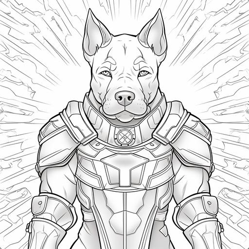 coloring page for kids, cartoon style, american pitbull dressed like batman, thick lines, black and white, low detail, low shading,--ar9:11