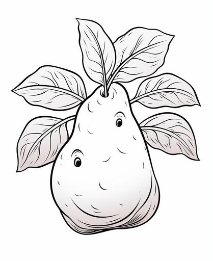 coloring page for kids, sweet potato, cartoon style, thick line, low detailm no shading --ar 9:11