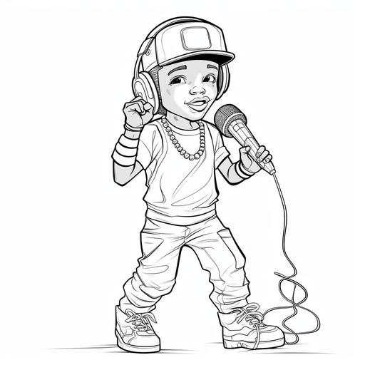 coloring page for kids,hip hop Microphone,cartoon style,thick line,low detail, no shading--ar 9:11