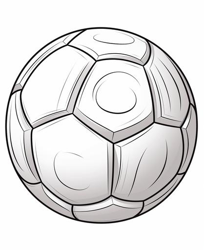 coloring page for toddlers, ball, 2D, cartoon style, thick line, low detailm no shading --ar 9:11