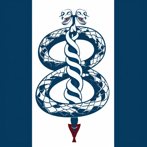 combine with slovak national symbol doublecross, only white and blue, stylised as medical symbol, white snake round the slovak doublecross