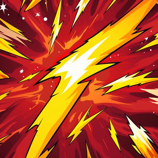 comic book style wallpaper, red and orange and yellow aspects, lightning elements