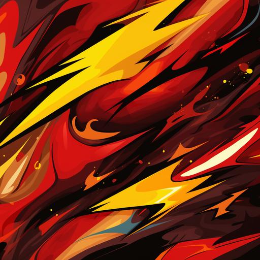 comic book style wallpaper, red and orange aspects, lightning elements, not too busy