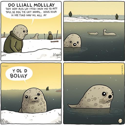 comics about funny seal, ice village north holadys
