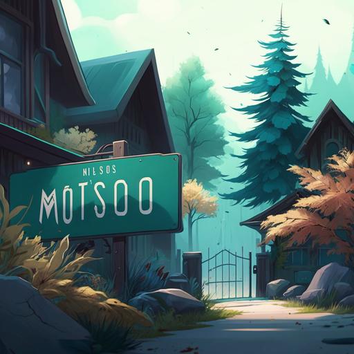 coming soon sign set in a Canadian neighbourhood, blue and green colours, nature, wide cinematic concept art stylized in the style of miHoYo/rossdraws --ar 1:1