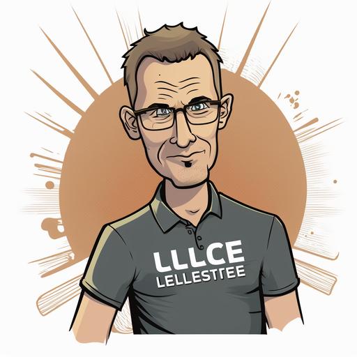 conscious entrepreneurial leader in cartoon format wearing a t-shirt that says ULEC