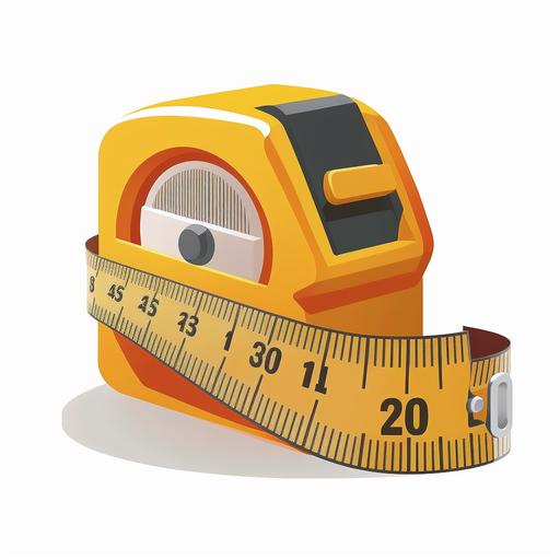 construction measuring tape measure vector minimalism cartoon on white background