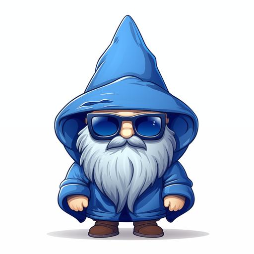 cool kawaii wizard cartoon simple design png wizard in blue robe and pointy hat wearing aviator sunglasses