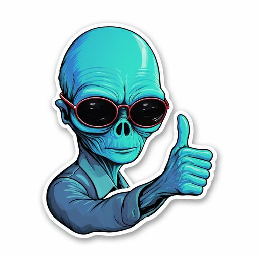 cool pose alien sticker, ask vexie is the text, create logo