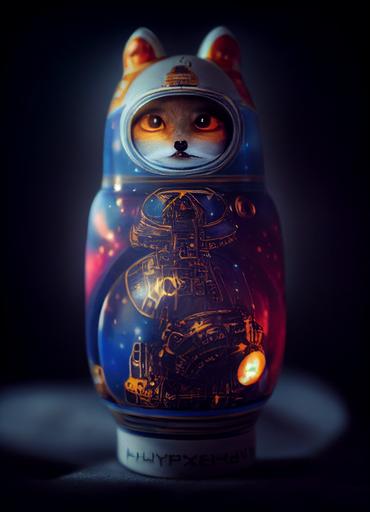 cosmonaut fox nesting doll, twilight, Miniature Faking, Long Exposure, Electric Colors, Angelic, Lumen Reflections, insanely detailed and intricate, hypermaximalist, elegant, ornate, hyper realistic, super detailed --ar 5:7 --test --creative --upbeta