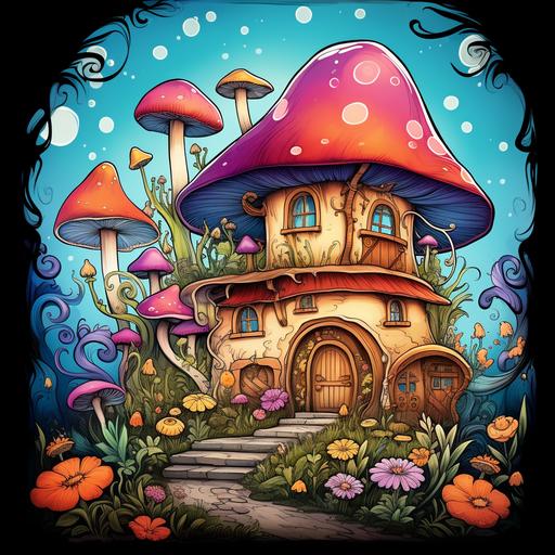 cover for fairy house coloring book --q 2 --s 250